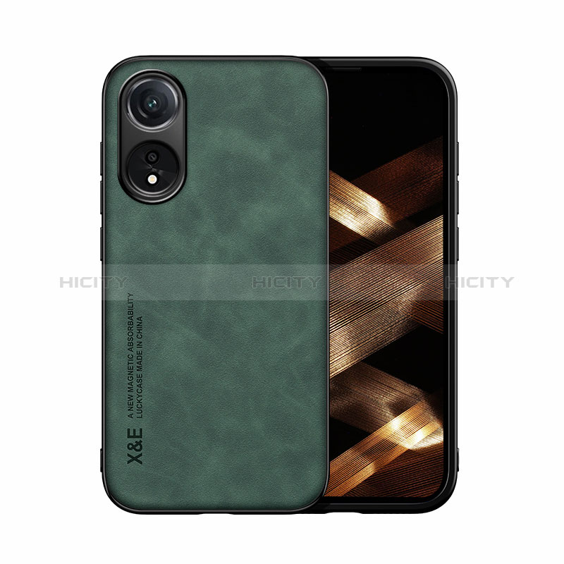 Custodia Lusso Pelle Cover DY1 per Oppo A58 4G Verde