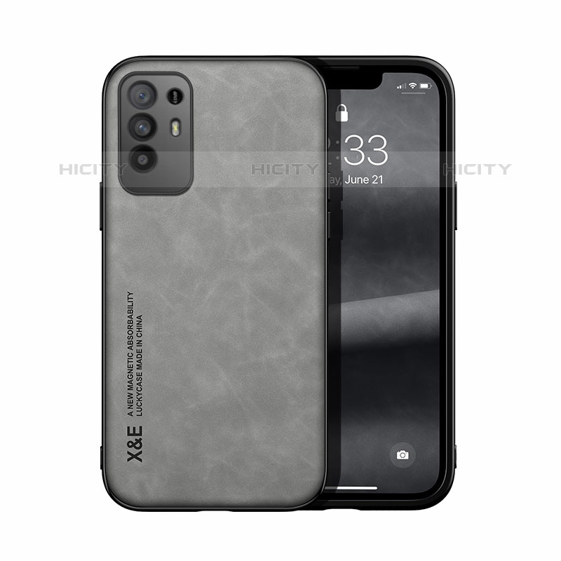 Custodia Lusso Pelle Cover DY1 per Oppo A95 5G Grigio