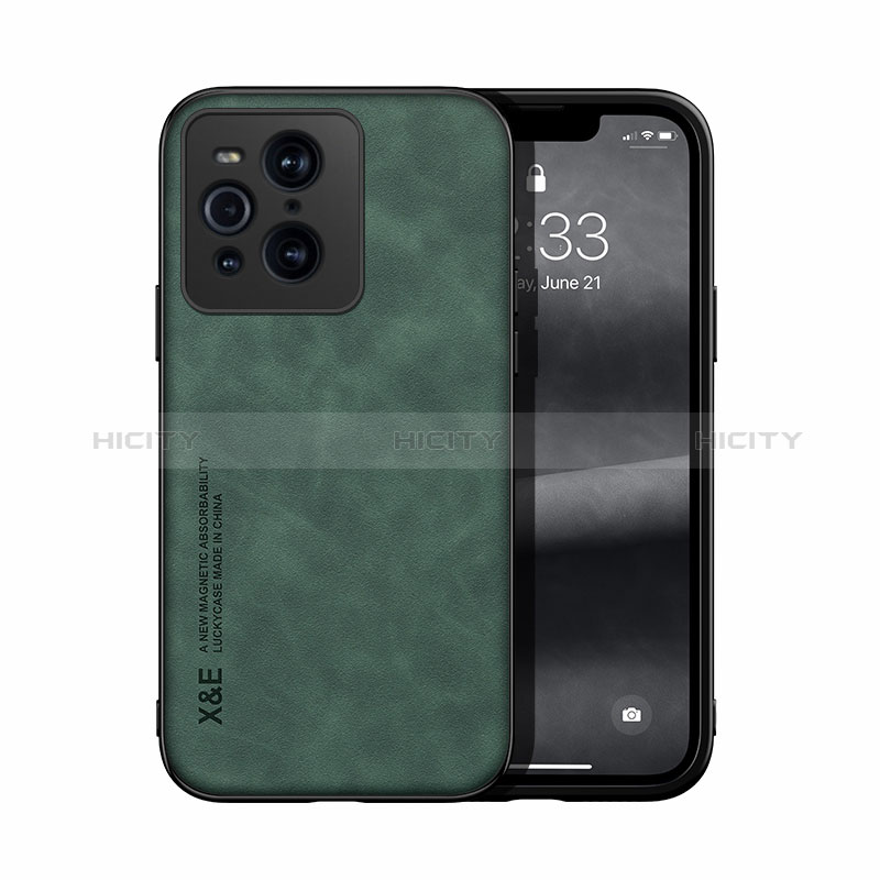 Custodia Lusso Pelle Cover DY1 per Oppo Find X3 5G Verde