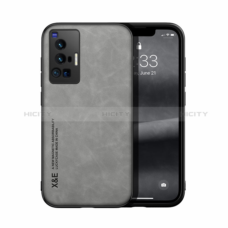 Custodia Lusso Pelle Cover DY1 per Vivo X70 Pro 5G Grigio