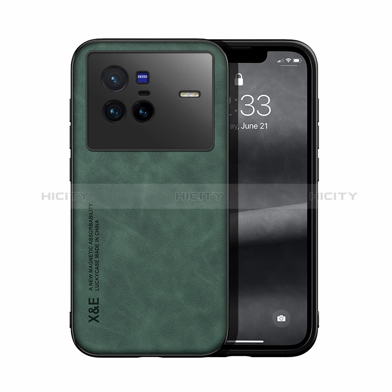 Custodia Lusso Pelle Cover DY1 per Vivo X80 5G Verde