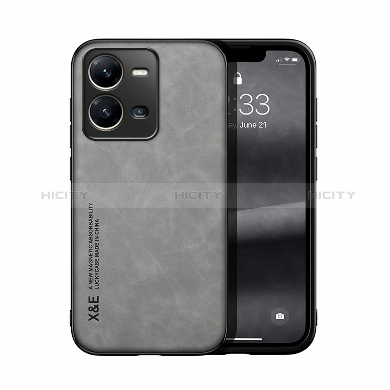 Custodia Lusso Pelle Cover DY1 per Vivo X80 Lite 5G Grigio