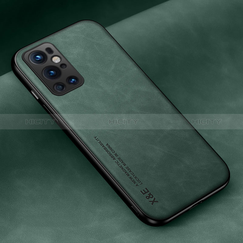 Custodia Lusso Pelle Cover DY2 per OnePlus 9 Pro 5G Verde