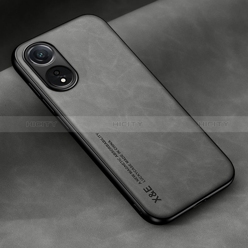 Custodia Lusso Pelle Cover DY2 per Oppo A78 4G Grigio