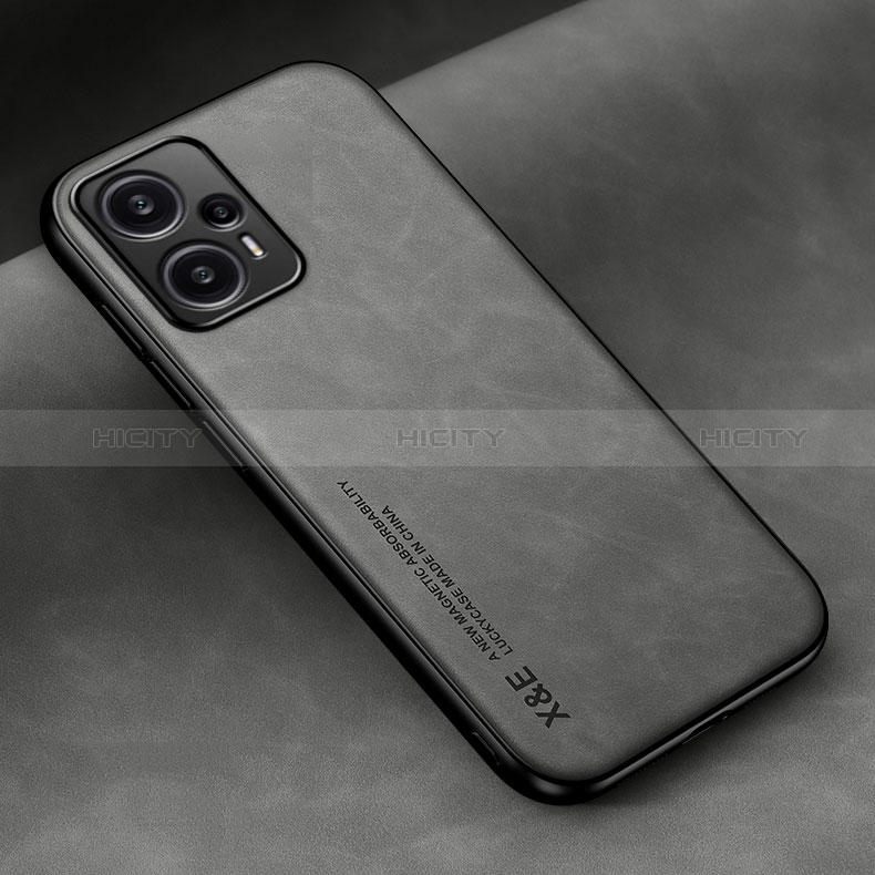 Custodia Lusso Pelle Cover DY2 per Xiaomi Redmi Note 12 Turbo 5G Grigio