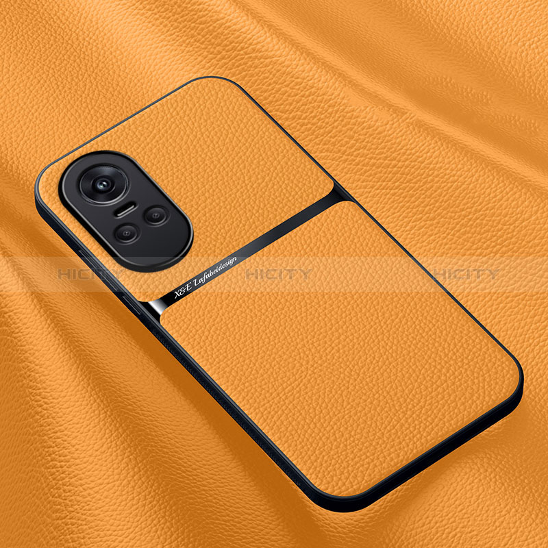 Custodia Lusso Pelle Cover DY3 per Oppo Reno10 5G Arancione