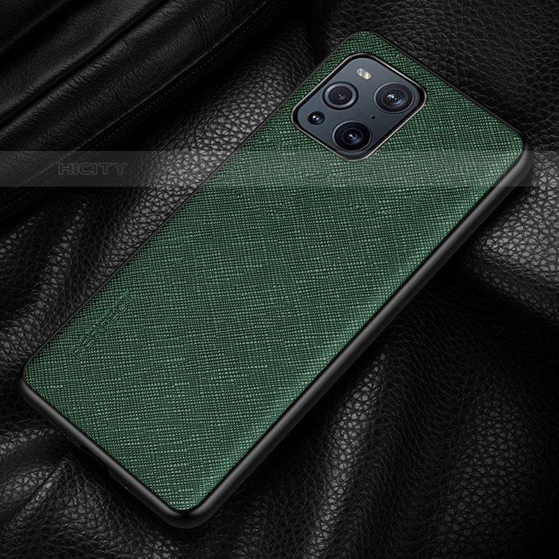 Custodia Lusso Pelle Cover GS2 per Oppo Find X3 Pro 5G Verde