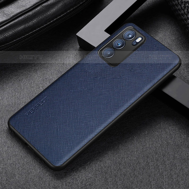 Custodia Lusso Pelle Cover GS2 per Oppo Reno6 5G Blu