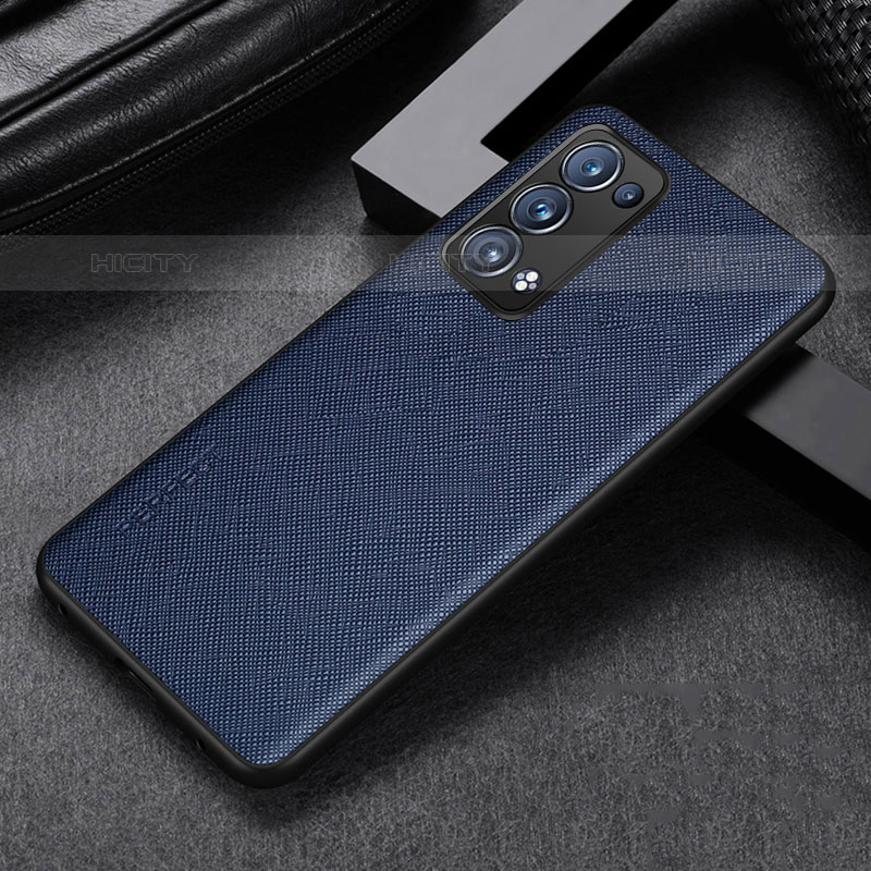 Custodia Lusso Pelle Cover GS2 per Oppo Reno6 Pro+ Plus 5G Blu