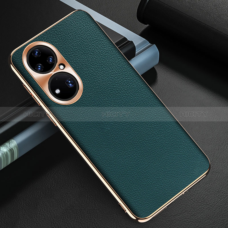 Custodia Lusso Pelle Cover GS3 per Huawei P50 Verde