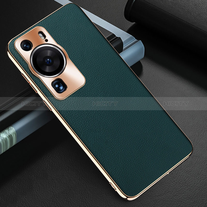 Custodia Lusso Pelle Cover GS3 per Huawei P60 Pro Verde