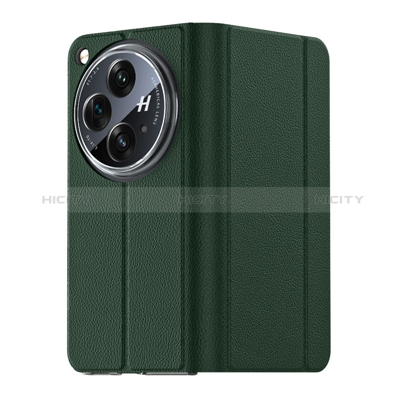 Custodia Lusso Pelle Cover GS3 per Oppo Find N3 5G Verde