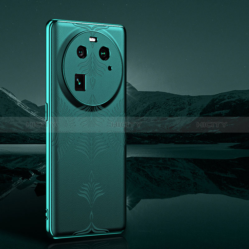 Custodia Lusso Pelle Cover GS3 per Oppo Find X6 5G Verde