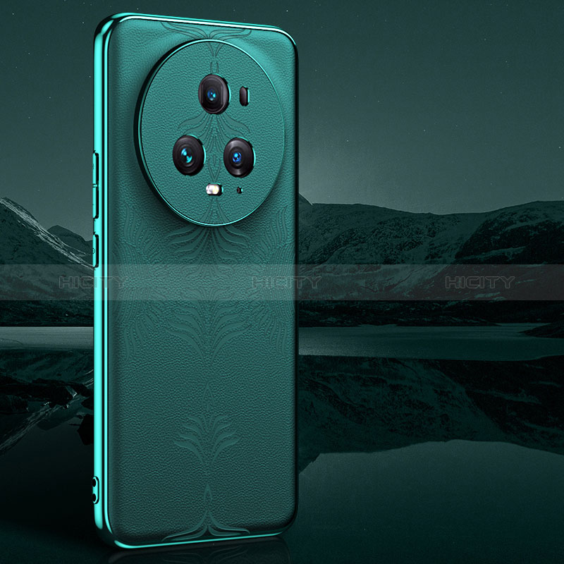 Custodia Lusso Pelle Cover GS4 per Huawei Honor Magic5 Pro 5G Verde