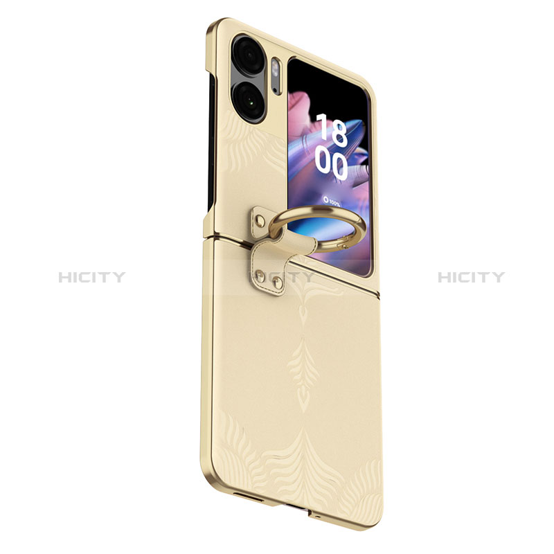 Custodia Lusso Pelle Cover GS4 per Oppo Find N2 Flip 5G Oro