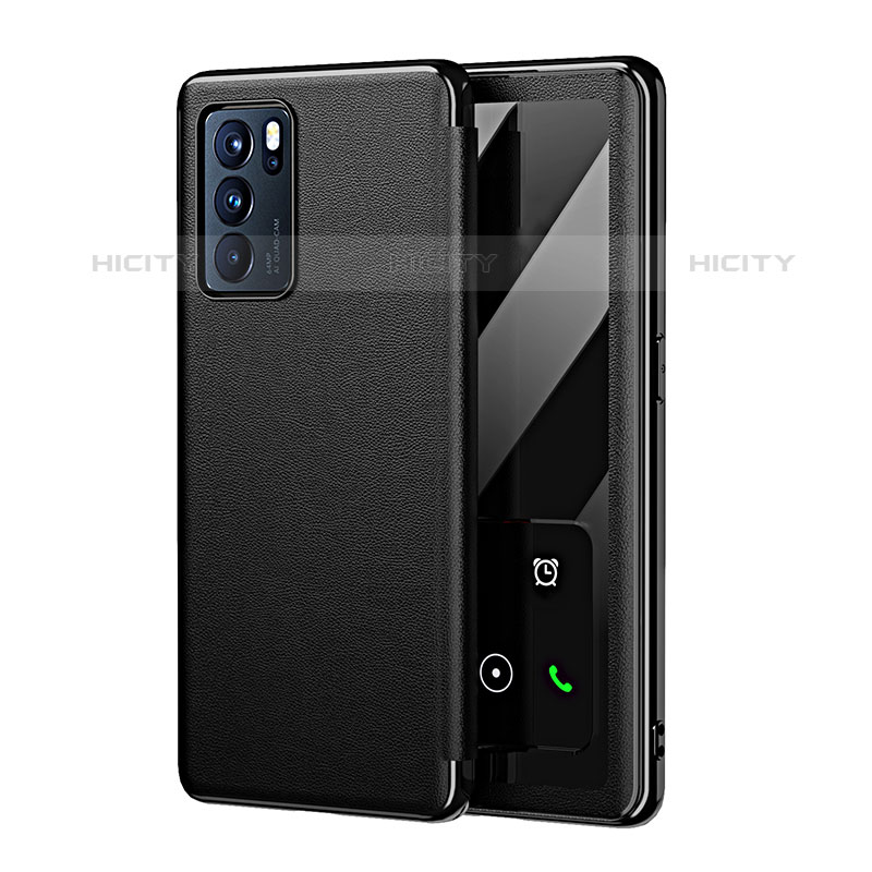 Custodia Lusso Pelle Cover GS4 per Oppo Reno6 5G Nero