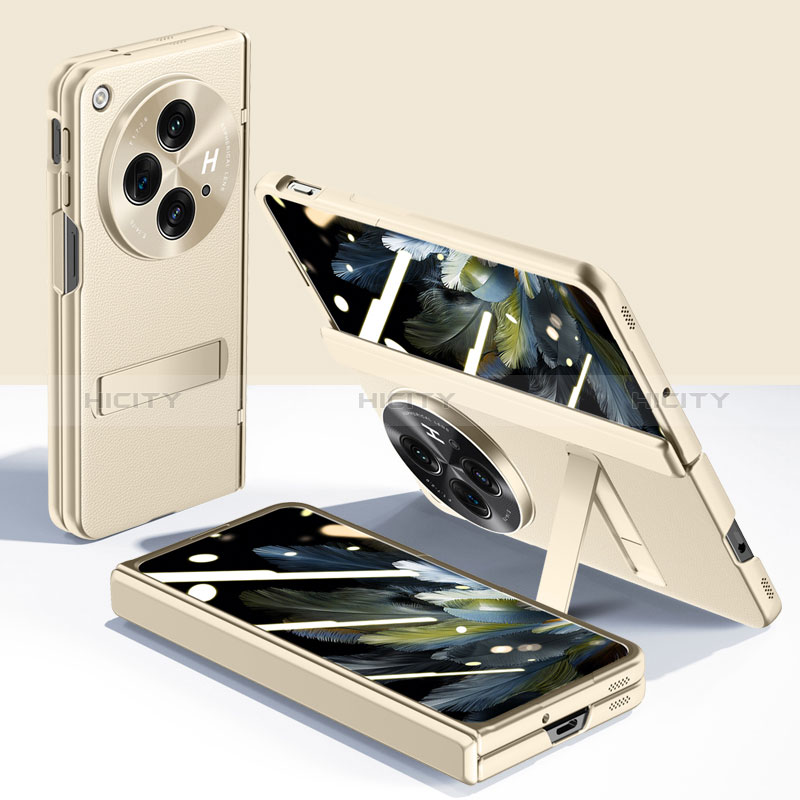 Custodia Lusso Pelle Cover GS6 per Oppo Find N3 5G Oro