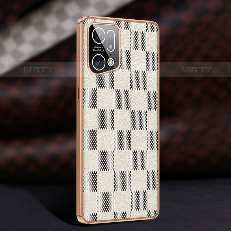 Custodia Lusso Pelle Cover JB1 per Oppo Find X5 Pro 5G