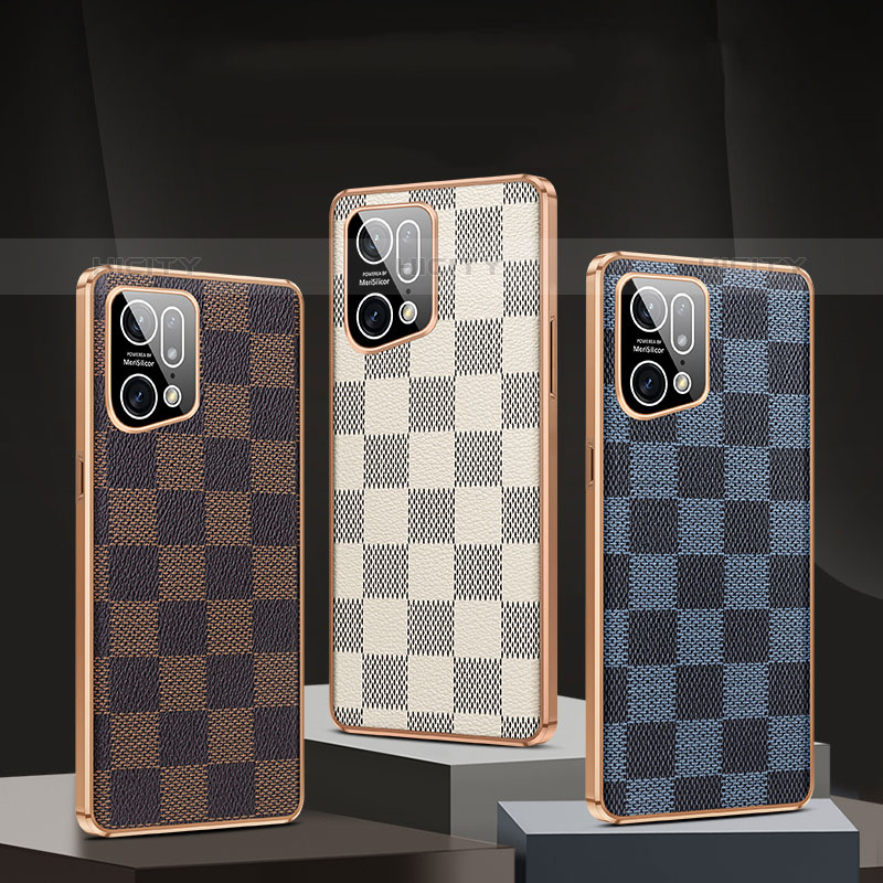 Custodia Lusso Pelle Cover JB1 per Oppo Find X5 Pro 5G