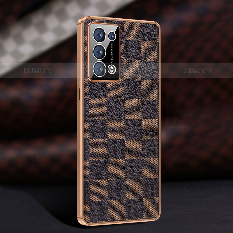 Custodia Lusso Pelle Cover JB1 per Oppo Reno6 Pro 5G Marrone