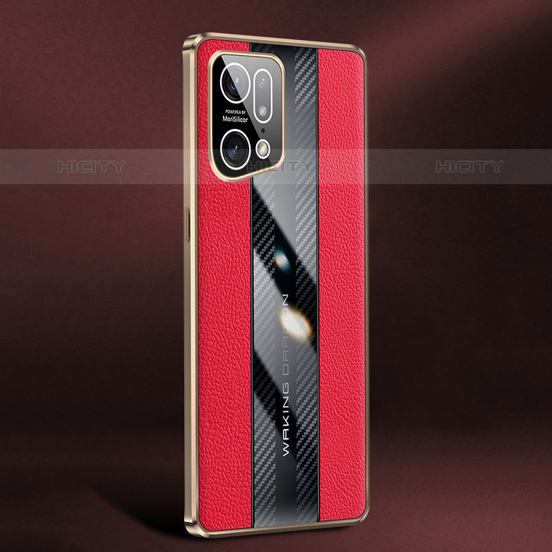 Custodia Lusso Pelle Cover JB3 per Oppo Find X5 Pro 5G Rosso