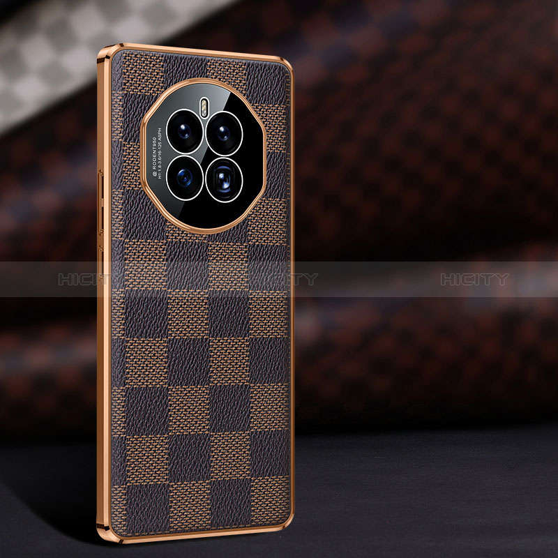 Custodia Lusso Pelle Cover JB4 per Huawei Mate 50 Marrone