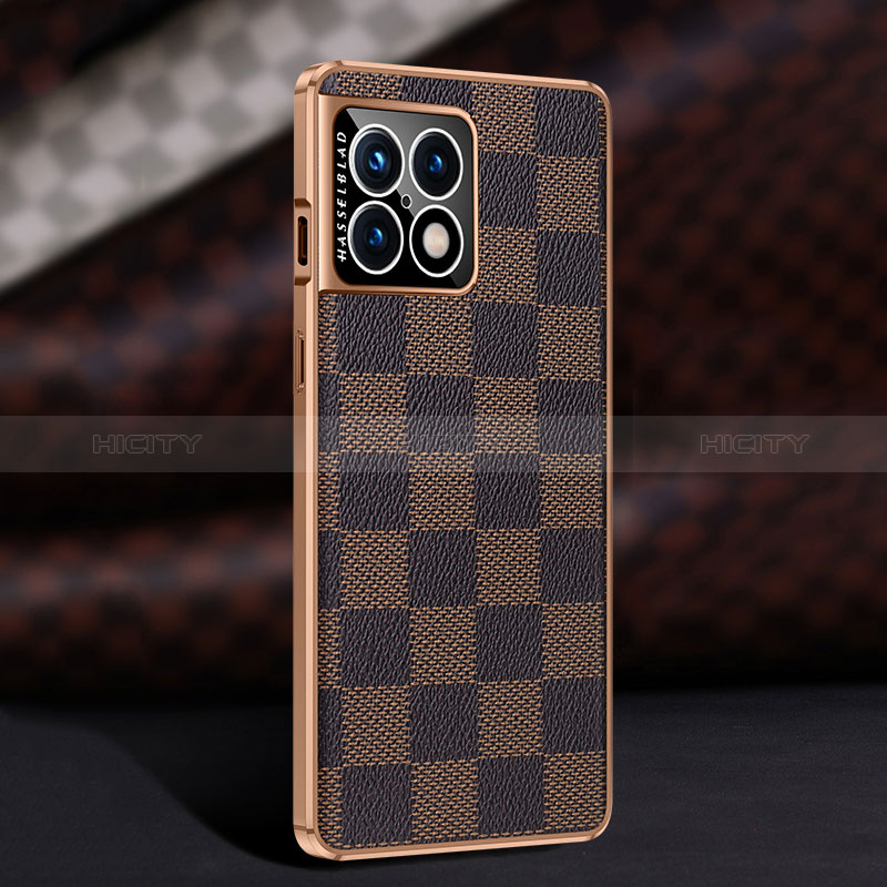 Custodia Lusso Pelle Cover JB4 per OnePlus 10 Pro 5G Marrone