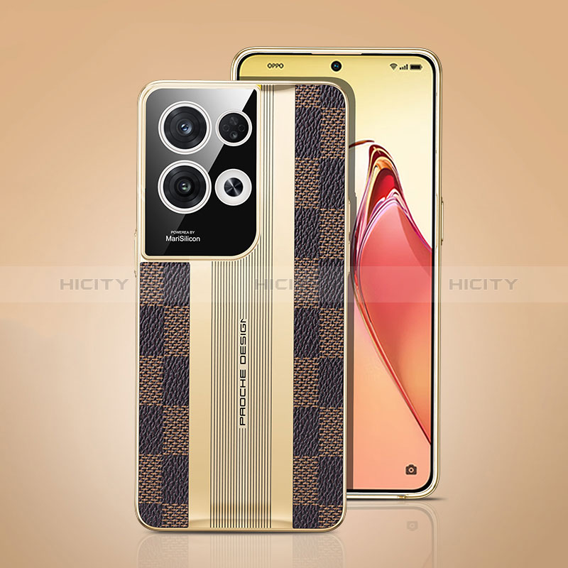 Custodia Lusso Pelle Cover JB4 per Oppo Reno9 Pro+ Plus 5G Marrone