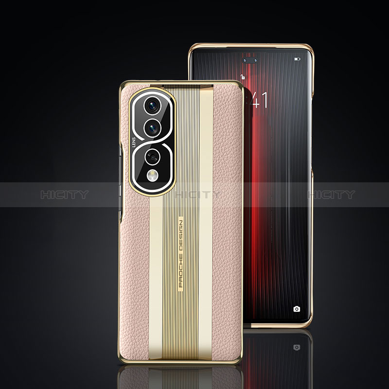 Custodia Lusso Pelle Cover JB6 per Huawei Honor 80 Pro 5G Oro