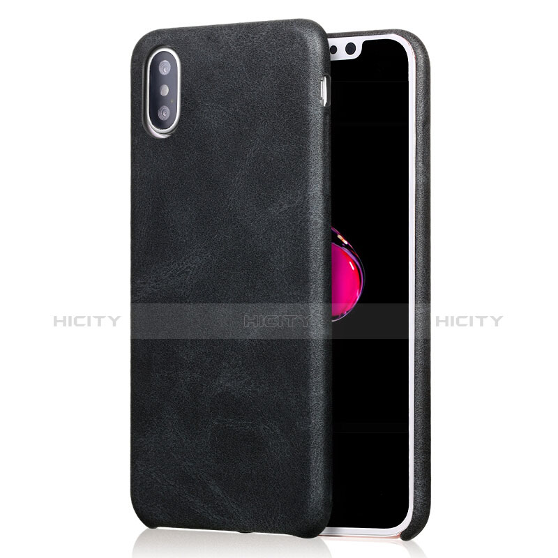 Custodia Lusso Pelle Cover L01 per Apple iPhone X Nero