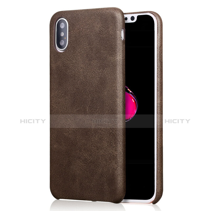 Custodia Lusso Pelle Cover L01 per Apple iPhone Xs Max Marrone