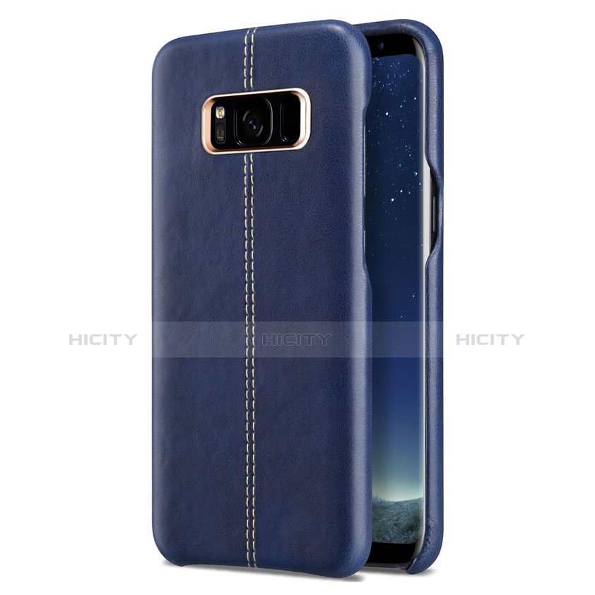 Custodia Lusso Pelle Cover L01 per Samsung Galaxy S8 Blu