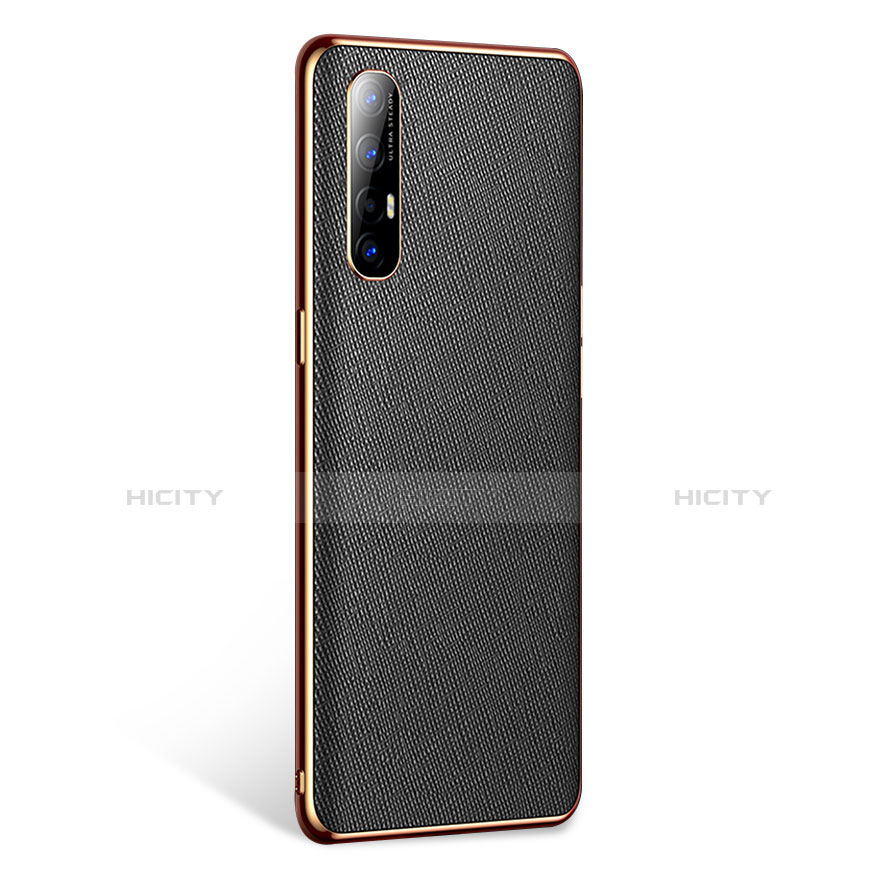 Custodia Lusso Pelle Cover L02 per Oppo Reno3 Pro Nero