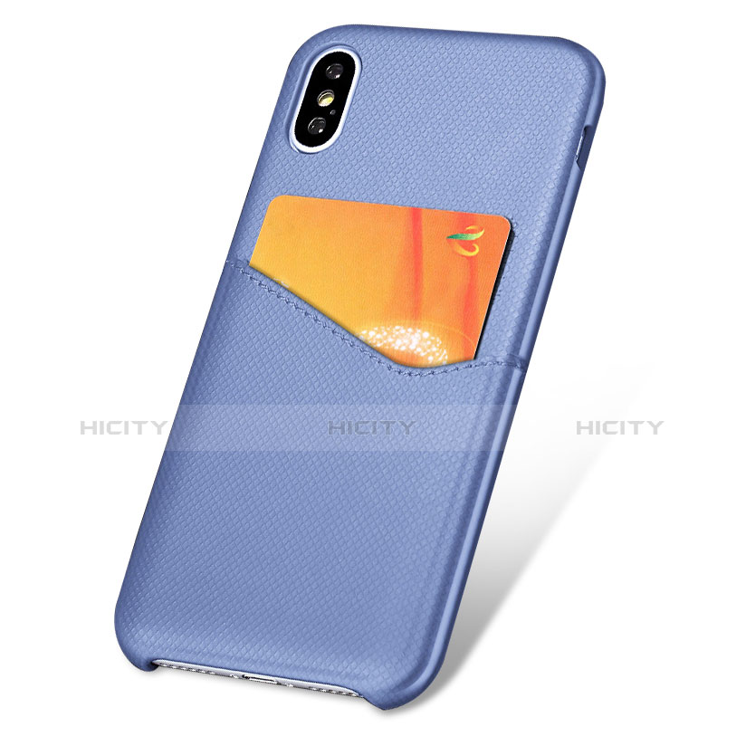 Custodia Lusso Pelle Cover L05 per Apple iPhone X Blu