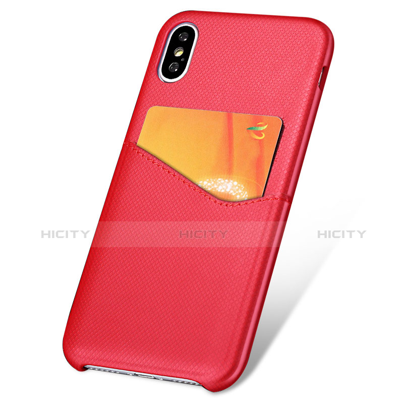 Custodia Lusso Pelle Cover L05 per Apple iPhone X Rosso