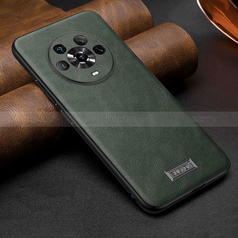 Custodia Lusso Pelle Cover LD1 per Huawei Honor Magic4 5G Verde