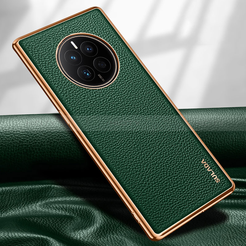 Custodia Lusso Pelle Cover LD1 per Huawei Mate 50 Verde