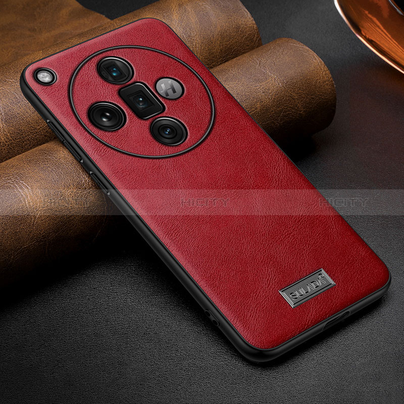 Custodia Lusso Pelle Cover LD1 per Oppo Find X7 Ultra 5G Rosso