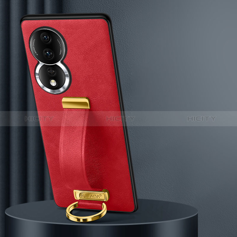 Custodia Lusso Pelle Cover LD2 per Huawei Honor 80 5G Rosso