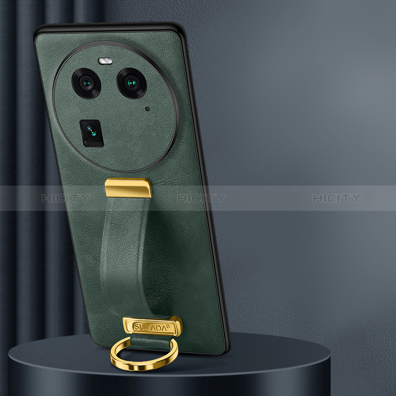 Custodia Lusso Pelle Cover LD2 per Oppo Find X6 5G Verde