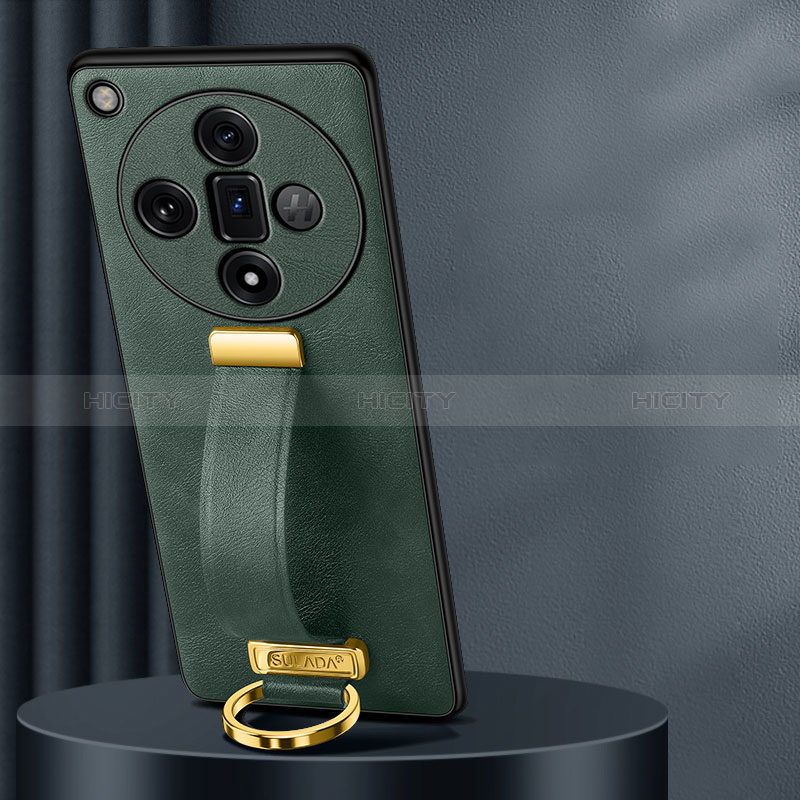 Custodia Lusso Pelle Cover LD2 per Oppo Find X7 5G Verde