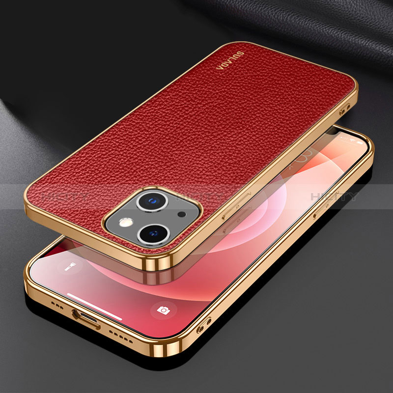 Custodia Lusso Pelle Cover LD3 per Apple iPhone 14 Rosso