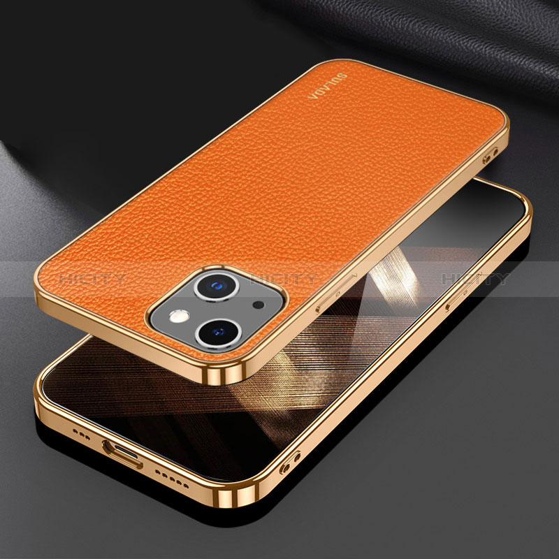 Custodia Lusso Pelle Cover LD3 per Apple iPhone 15 Plus Arancione