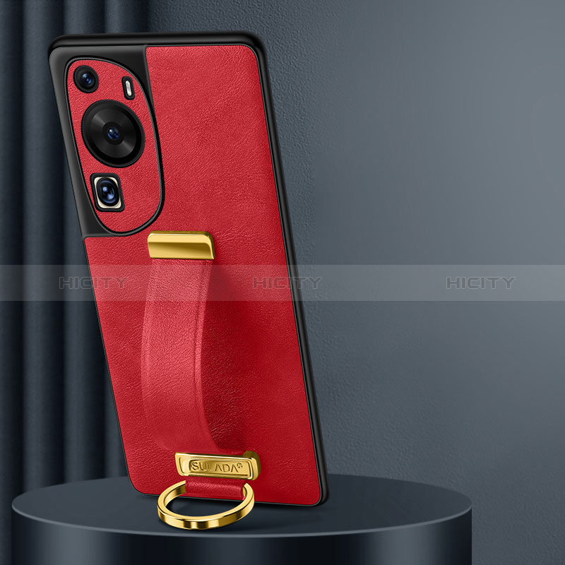 Custodia Lusso Pelle Cover LD3 per Huawei P60 Art Rosso