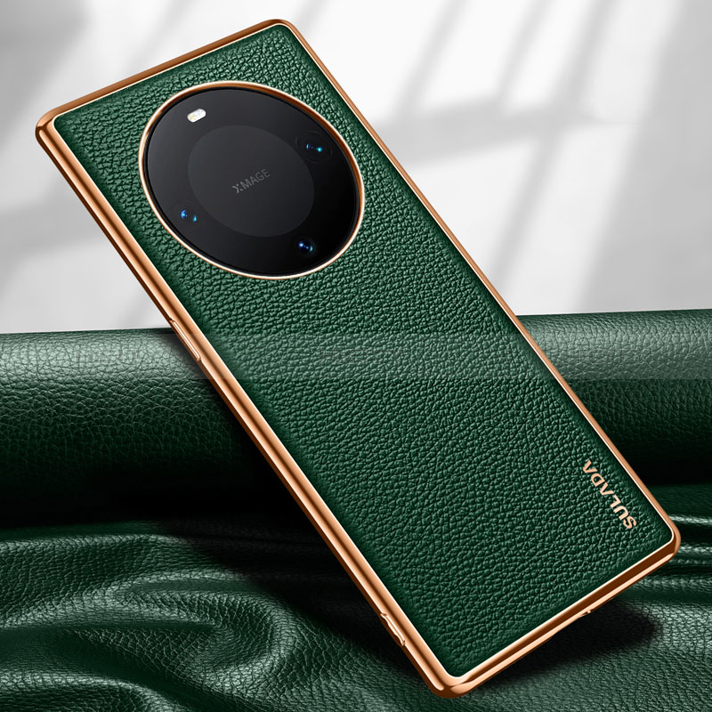 Custodia Lusso Pelle Cover LD4 per Huawei Mate 60 Pro+ Plus Verde