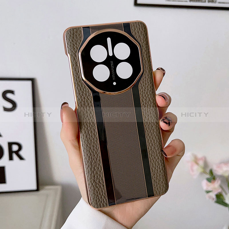 Custodia Lusso Pelle Cover LF1 per Huawei Mate 50 Pro Marrone