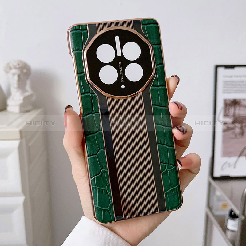 Custodia Lusso Pelle Cover LF3 per Huawei Mate 50 Verde