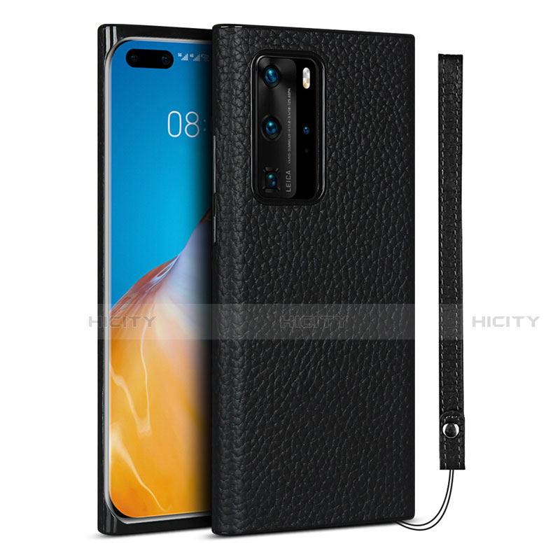 Custodia Lusso Pelle Cover N02 per Huawei P40 Pro Nero