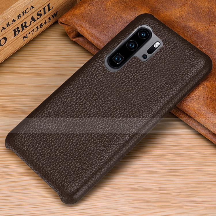 Custodia Lusso Pelle Cover P01 per Huawei P30 Pro New Edition Marrone