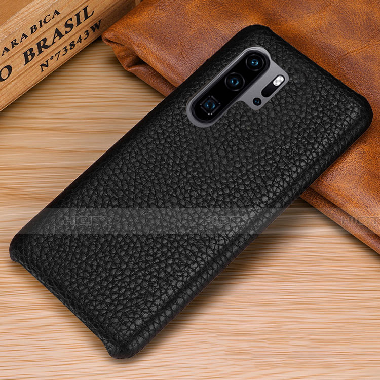 Custodia Lusso Pelle Cover P01 per Huawei P30 Pro New Edition Nero